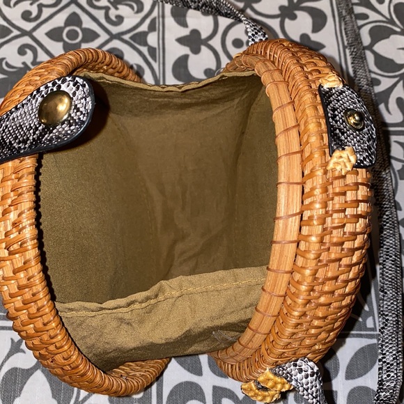 NWT python wooden bag from Romeo Roma - Picture 4 of 5